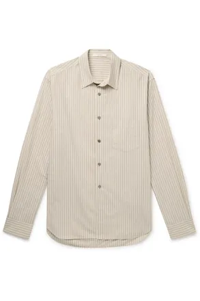 The Row Ashford Striped Organic Cotton Shirt
