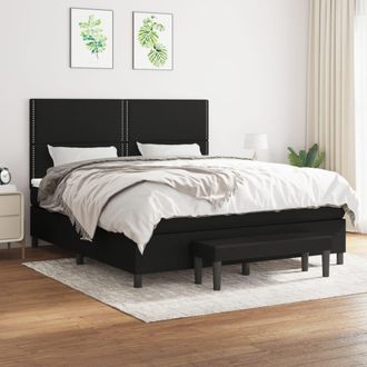 vidaXL Vidaxl - Cama Box Spring Con Colch&oacute;n Tela Negro 160x200 Cm