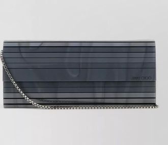 Jimmy Choo London sweetie pvc clutch striped chain strap