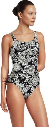 Lands End New SlenderSuit Carmela Underwire One Piece Swimsuit in Floral Medley/black at Nordstrom, Size 6