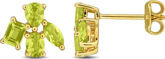 Mimi & Max Multi-Gem Cluster Stud Earrings Sterling Silver
