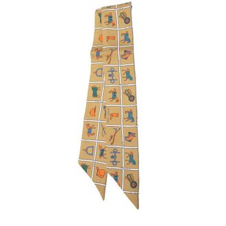 Herm&egrave;s Pre-owned Hermes Couvertures et Tenues de Jour Silk Twilly Scarf Ladies RRMNH67NUI1EQMLO