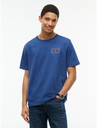 Tommy Hilfiger Mens Embroidered Flag Logo T-Shirt - Indigo Blue - XXL