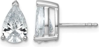 Diamond2Deal 14k Gold 3 ct Pear Lab Grown Diamond Stud Earrings VS Clarity, G-H Color