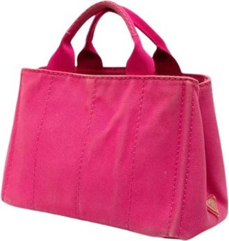 Prada Pre-owned Mini Bags, female, Pink, Size: ONE SIZE Pre-owned Canvas Mini Bag