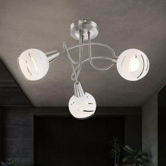 Globo Lighting Globo Lighting - Plafoniera led 3 luci faretto da soffitto faretto vetro satinato 3 faretti, nichel opaco, 3x 4W 400Lm bianco caldo, DxH 39x24,6 cm