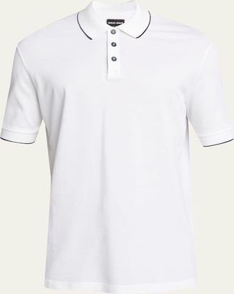 Giorgio Armani Mens Tipped Polo Shirt