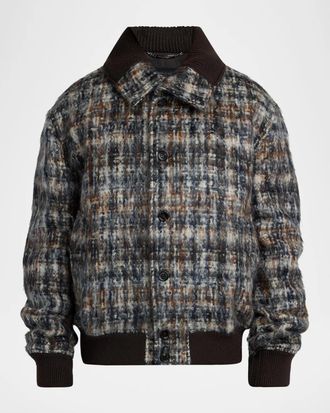 Dolce & Gabbana Plaid Mohair-Blend Jacket