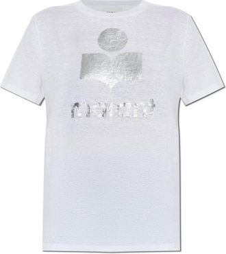 Isabel Marant Zewel T-Shirt - Dames - T-shirts - Wit - M - Linnen - Tops