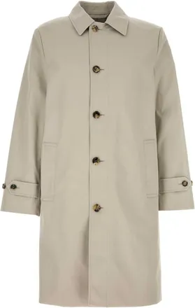 Burberry Dove Grey Polyester Blend Trench Coat