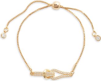 Nordstrom Adjustable Buckle Bracelet in Clear- Gold at Nordstrom