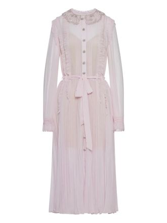 Self Portrait pleated jewelled dress - Pink