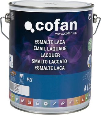 cofan Esmalte Laca Al Agua Blanco 4 L Mate, El Esmalte De Laca Al Agua Est&aacute; Indicado Para La Protecci&oacute;n Y Decoraci&oacute;n De Todo Tipo De Superficies Como Madera