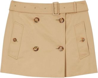 Burberry Gabardine Trench cotton miniskirt - women - Cotton - 8 - Neutrals