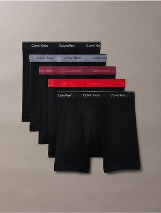 Calvin Klein Mens Cotton Classic 5-Pack Boxer Brief - Black - XL