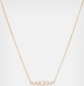AllSaints Lace Dana Pearl Bar Necklace, Size: One Size