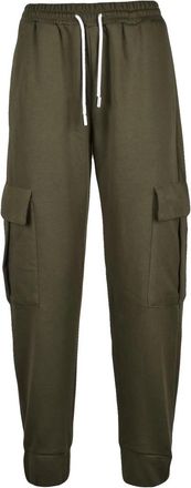 Sunstripes Military Green Cargo Tracksuit Pants with Ribbed Cuffs