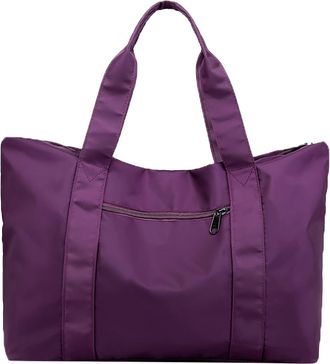 Generic Durable Nylon Fabric Unisex Large Capacity Lightweight Travel Shoulder Bag for Everyday Commuting and Outdoor Adventures (Purple, One Size)