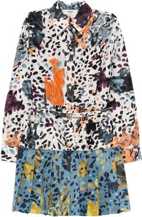 Fendi Mini-jurk met lange mouwen - Wit