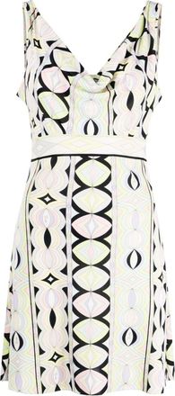 Pucci geometric-pattern belted mini-dress - women - Rayon - 40 - White