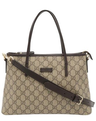Gucci Beige Gg Supreme Canvas Tote (Authentic Pre-Loved)