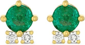 ROSEKEY Orecchini Primrose in oro giallo 18kt con diamanti e smeraldi
