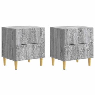 vidaXL Mesita De Noche 2 Pcs Sonoma Gris 43 X 34,5 X 48 Cm Vidaxl