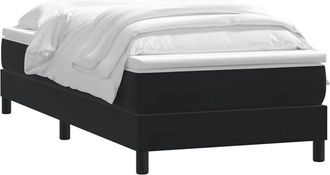vidaXL Cama Box Spring Con Colch&oacute;n Cuero Sint&eacute;tico Negro 90x210 Cm Vidaxl