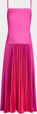 Acler Leasgill Pleated Open-Back Dress