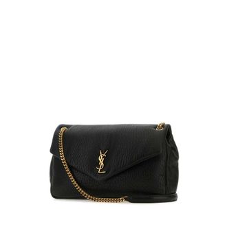 Saint Laurent Black Leather Big Calypso Shoulder Bag