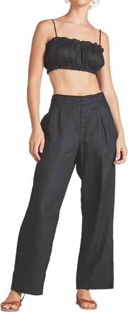Trovata Pull-On Leigh Pants In Black Linen