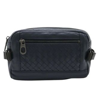Bottega Veneta Pre-owned Leather Crossbody Bag - Dames - Pre-owned - Blauw - Maat: ONE Size Leer