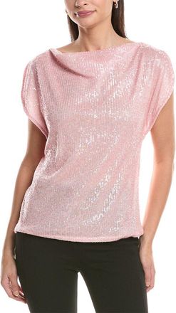Anne Klein Split Shoulder Drape Sequin Blouse