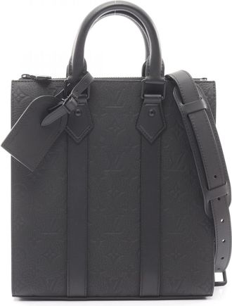 Louis Vuitton Black Noir Leather Handbag Tote Bag (Pre-Owned)