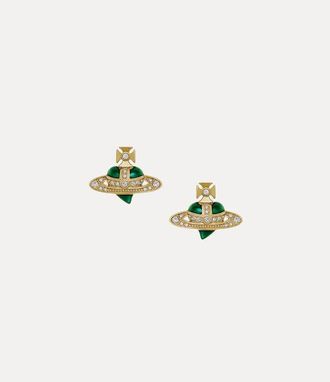 Vivienne Westwood New Diamante Heart Earrings Gold-light-gold-quartz-crystal-indicolite-enamel Gold-light-gold-quartz-crystal-indicolite-enamel Women
