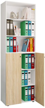 ebuy24 Gabinete De Oficina Vcm Con 6 Compartimentos Estante De Oficina Gabinete De Archivo Moderno Con Puertas Giratorias Dimensiones Aprox. Al. 220 X An. 70