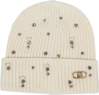 Liu Jo Rhinestone Versierde Pet voor Vrouwen - Dames - Hoeden - Beige - ONE Size - Accessoires