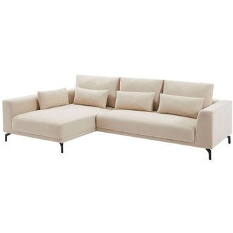 Vente-Unique Divano angolare sinistro in tessuto testurizzato beige TILANIA