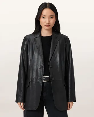 AllSaints Arna Leather Blazer