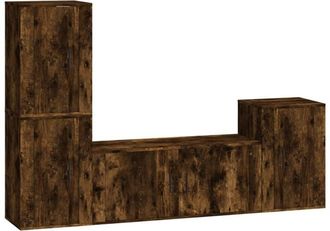 vidaXL Vidaxl - 4 Piece tv Cabinet Set Smoked Oak Engineered Wood
