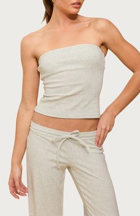 Edikted Claudia Stretch Cotton Tube Top in Gray-Melange at Nordstrom, Size X-Small