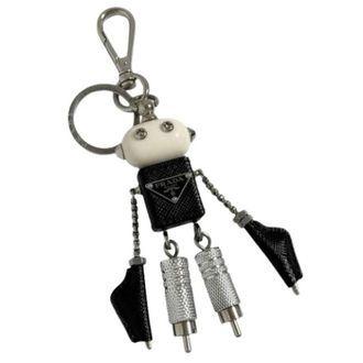 Prada Pre-owned Accessories, unisex, Black, Size: ONE SIZE Pre-owned Metal Keyring