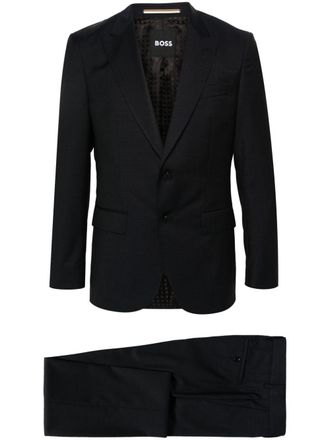 BOSS single-breasted virgin wool suit - Blue