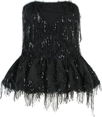 Rotate Dorla Black Polyester Top