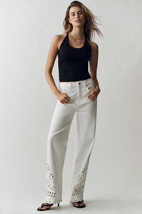 LE JEAN Column High Rise Wide Leg Jeans