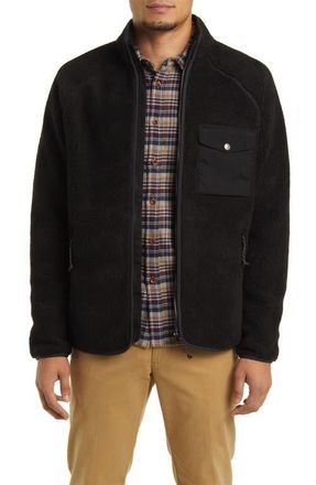 Fj&auml;llr&auml;ven Vardag Pile Fleece Zip Jacket in Black at Nordstrom, Size Large