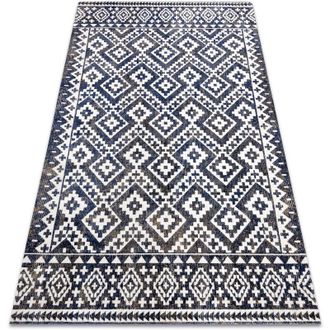 RugsX Rugsx - Alfombra Moderna Mundo E0561 Diamantes, Zigzag 3d Exterior Azul / Beige Blue 200x290 Cm
