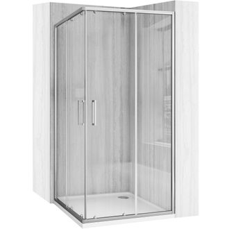 Rea Cabina De Ducha Rea City 90x90 Brush Nickel + Plato De Ducha Savoy White