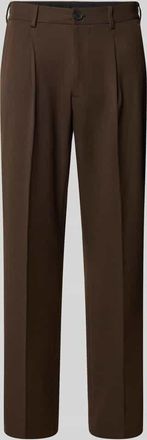 Selected Regular Fit Chino mit Viskose-Anteil in Dunkelbraun, Gr&ouml;&szlig;e XXL