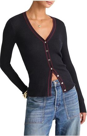 Madewell Merino Silk Becka Cardigan Womens Sweater Dark Navy Combo : LG (Womens 10-12), Silk/Wool